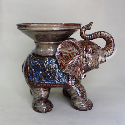 吉祥鎮宅，窯變生輝 解讀德化友誠陶瓷商行大象托水果盤XZ6384